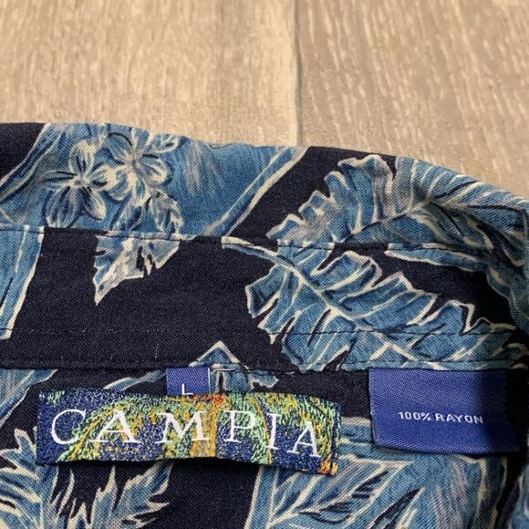 Mens Campia Hawaiian Tropical Floral Button Down Shortsleeve Shirt - Picture 4 of 5
